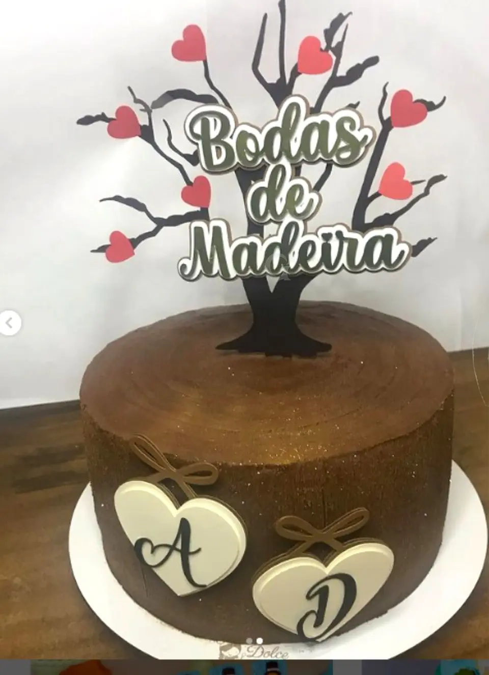 Arquivo de Corte Topo de Bolo Bodas de Madeira 2 1
