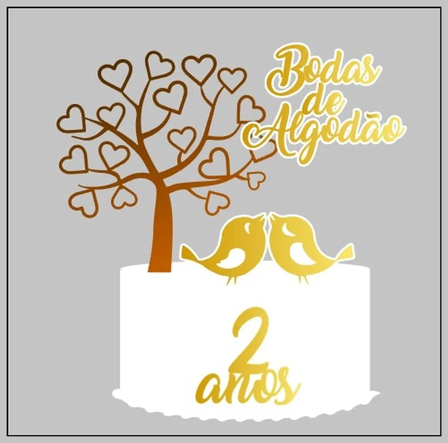Arquivo de Corte Topo de Bolo Bodas de Algodão 2 1