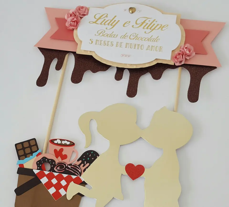 Arquivo de Corte Topo de Bolo Bodas de Chocolate 1 1