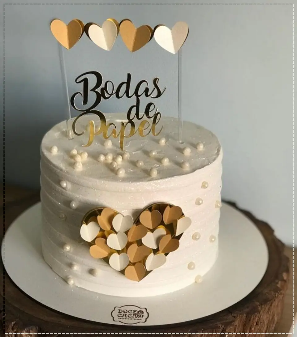 Arquivo de Corte Topo de Bolo Bodas de Papel 3 1