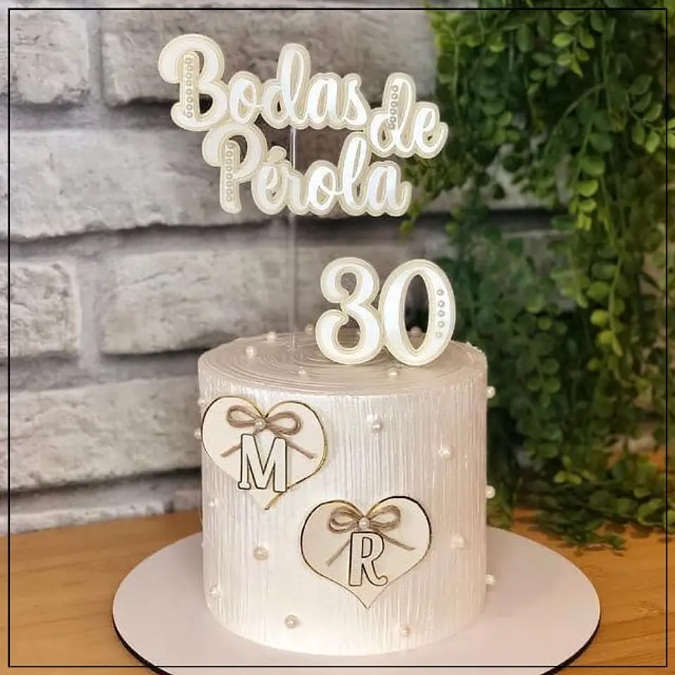 Arquivo de Corte Topo de Bolo Bodas de Pérola 2 1