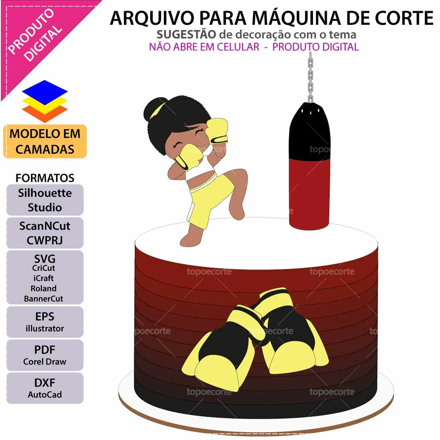Arquivo de Corte Topo de Bolo Boxe 1 1
