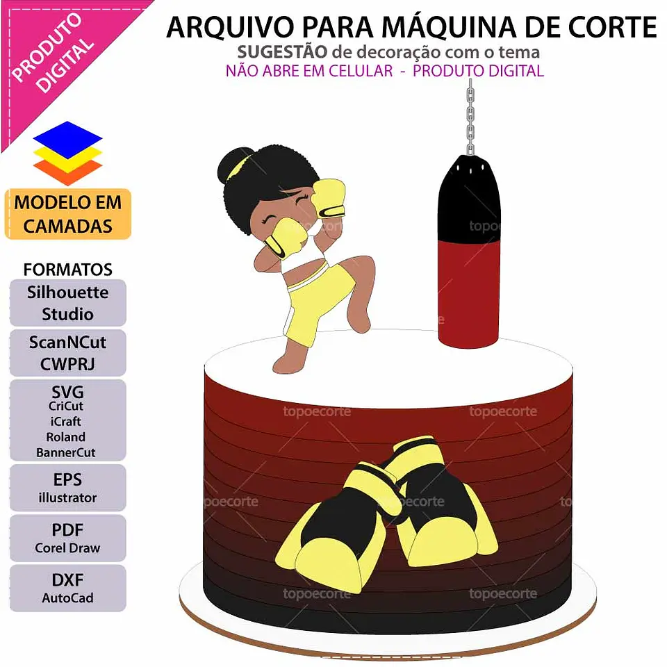 Arquivo de Corte Topo de Bolo Boxe 1 1