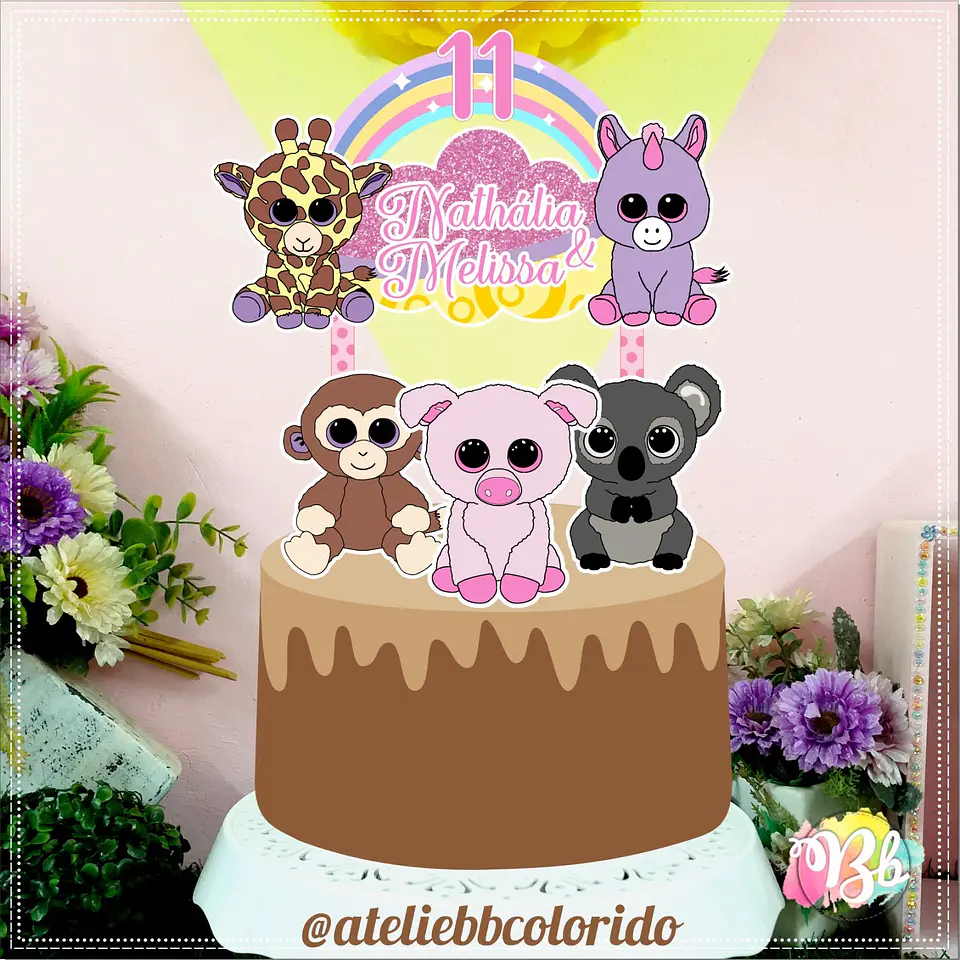 Arquivo de Corte Topo de Bolo Beanie Boos 1 1