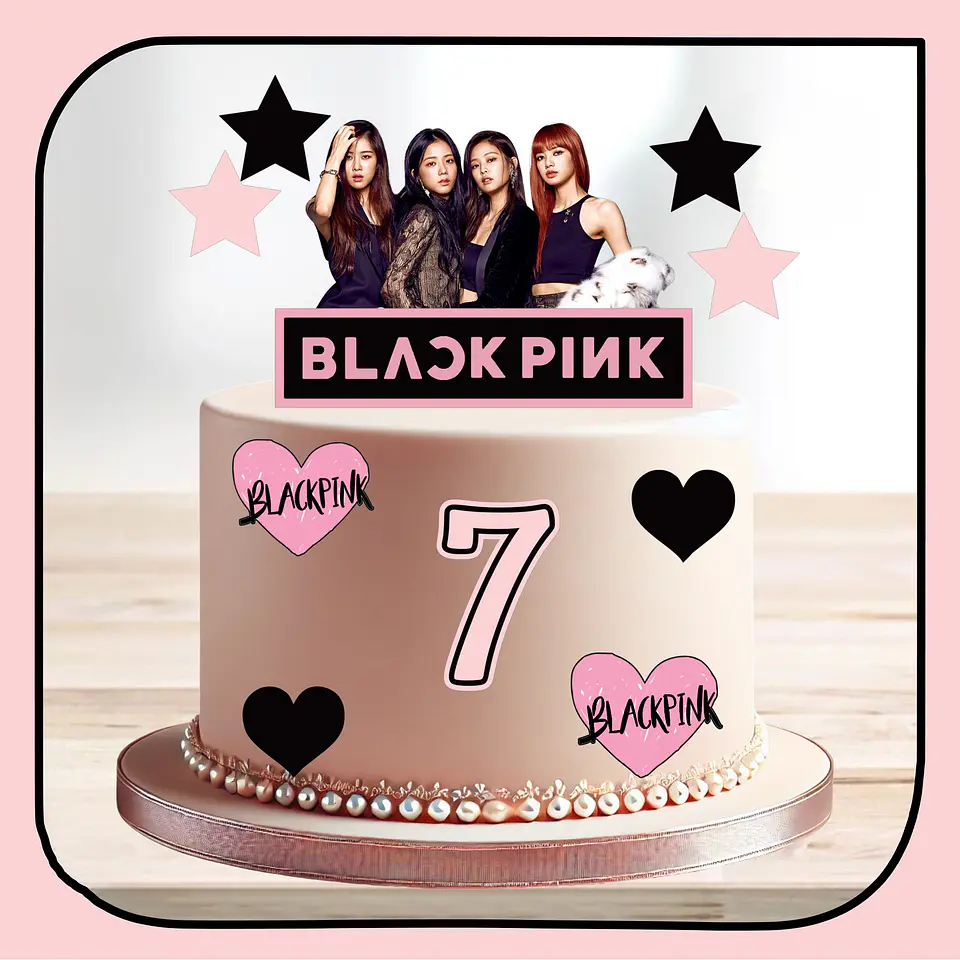 Arquivo de Corte Topo de Bolo Black Pink 2 1