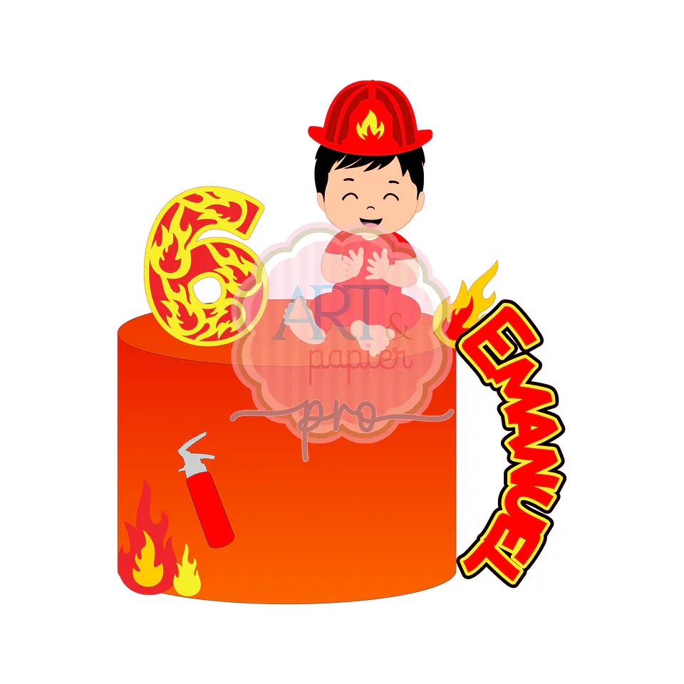 Arquivo de Corte Topo de Bolo Bombeiro 3 1