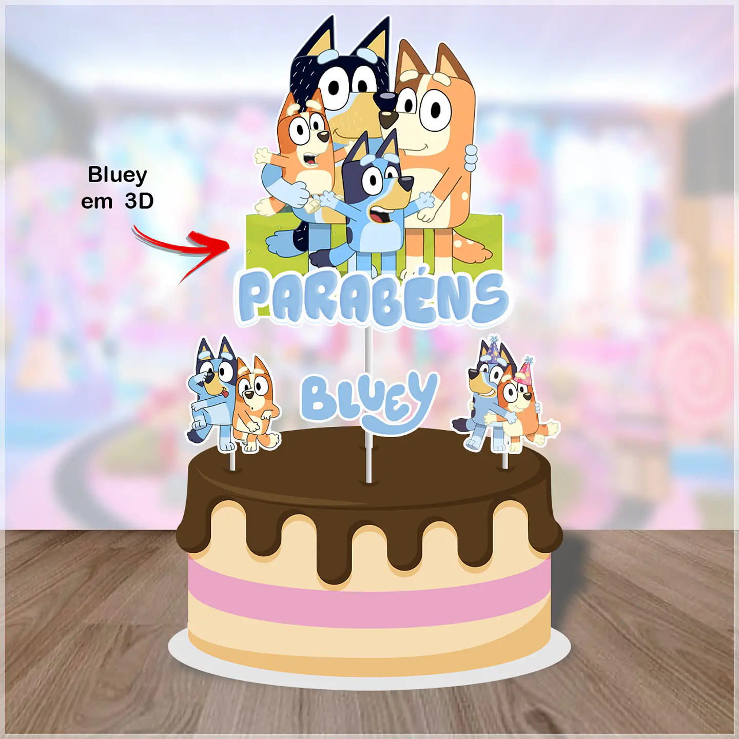 Arquivo de Corte Topo de Bolo Bluey 24 1