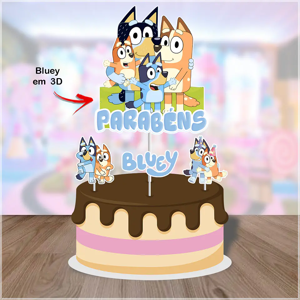 Arquivo de Corte Topo de Bolo Bluey 24 1
