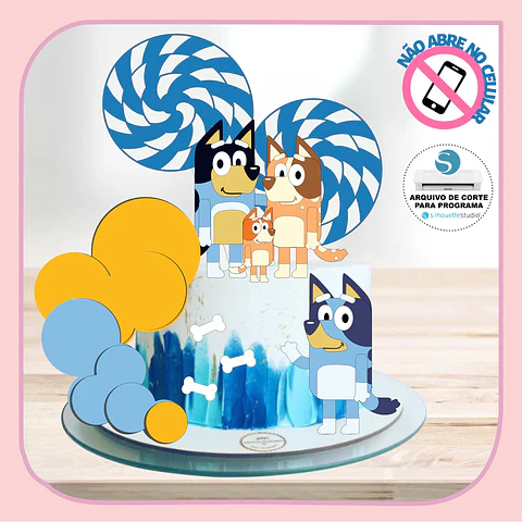 Arquivo de Corte Topo de Bolo Bluey 7
