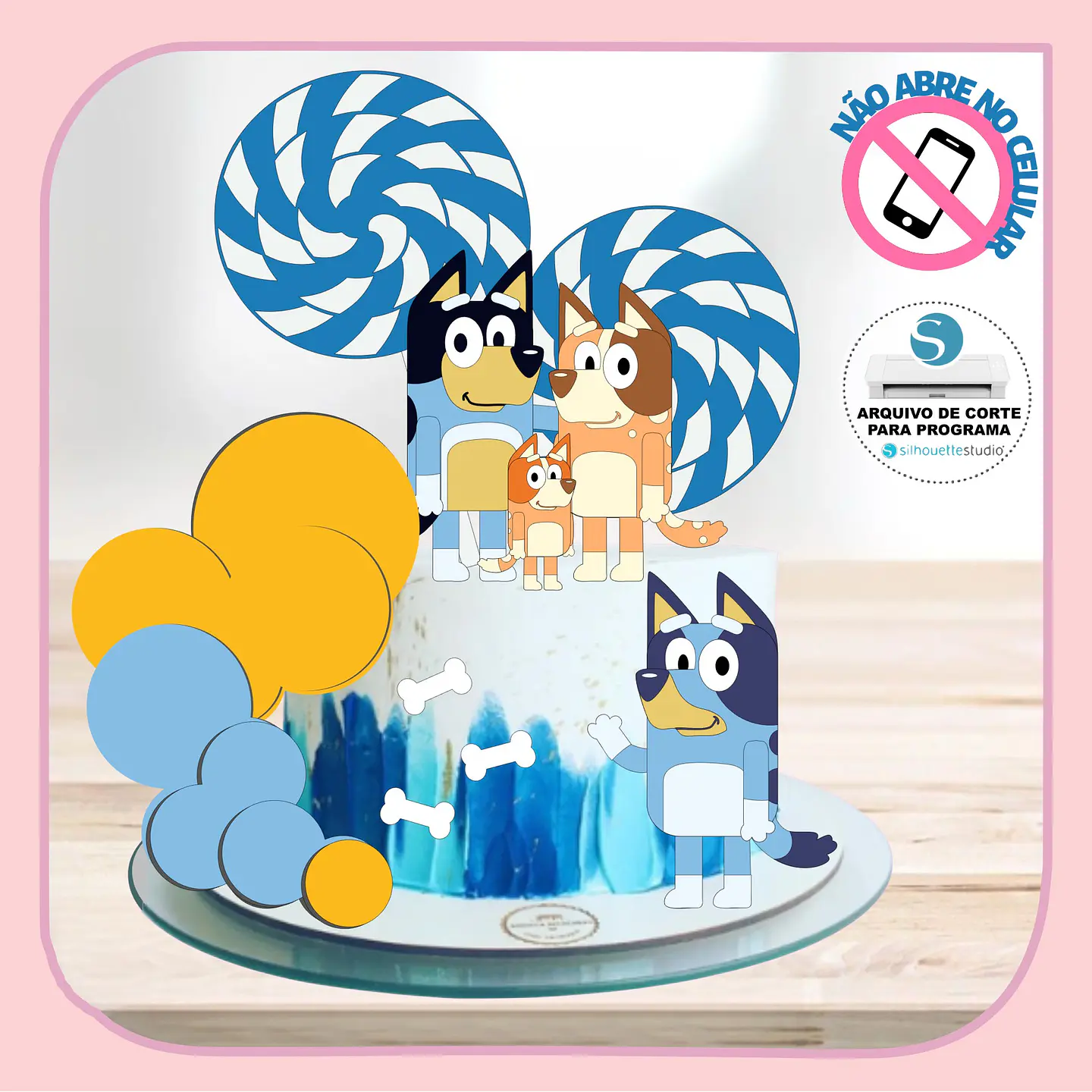 Arquivo de Corte Topo de Bolo Bluey 7 1