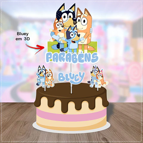 Arquivo de Corte Topo de Bolo Bluey 19
