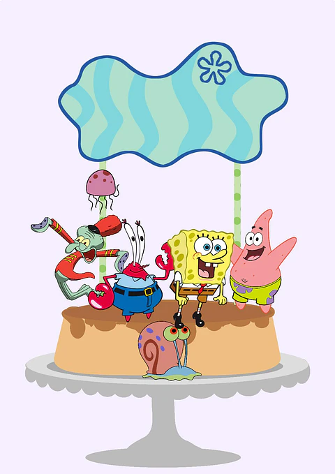 Arquivo de Corte Topo de Bolo Bob Esponja 13