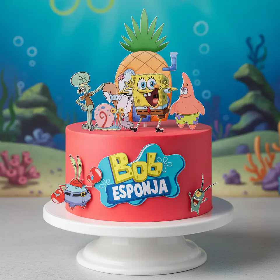 Arquivo de Corte Topo de Bolo Bob Esponja 7 1