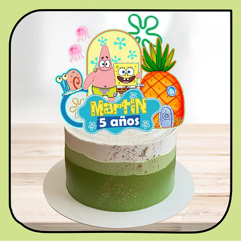 Arquivo de Corte Topo de Bolo Bob Esponja 5