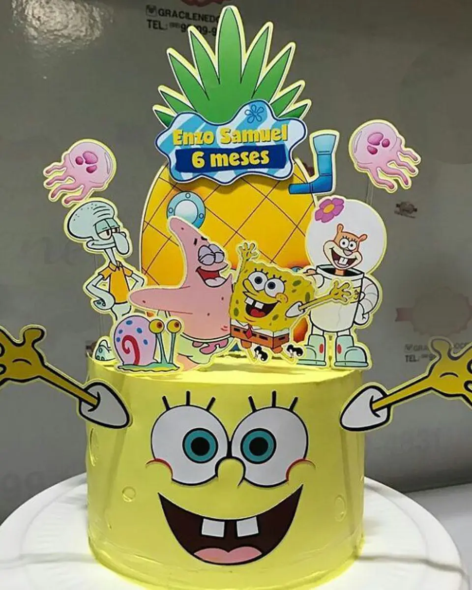 Arquivo de Corte Topo de Bolo Bob Esponja 2 1