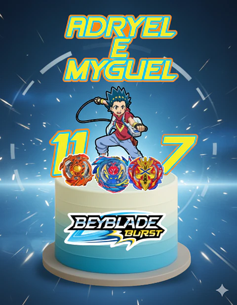 Arquivo de Corte Topo de Bolo Beyblade 2