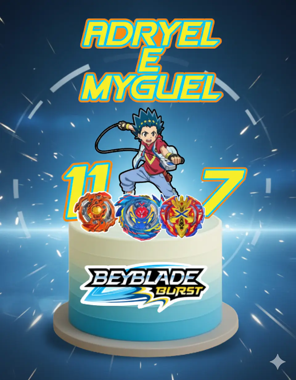 Arquivo de Corte Topo de Bolo Beyblade 2 1