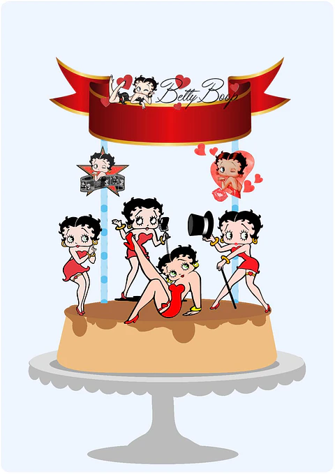 Arquivo de Corte Topo de Bolo Betty Boop 2