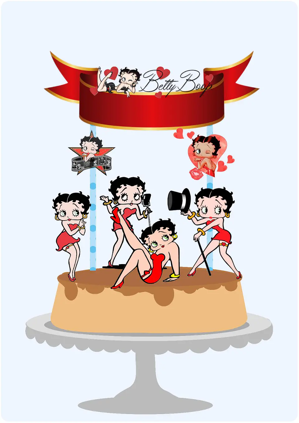 Arquivo de Corte Topo de Bolo Betty Boop 2 1