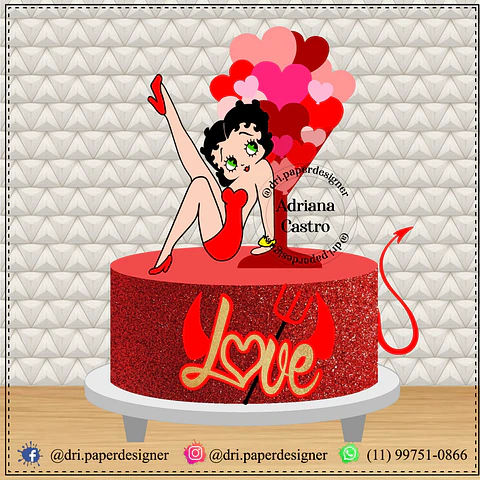Arquivo de Corte Topo de Bolo Betty Boop 1