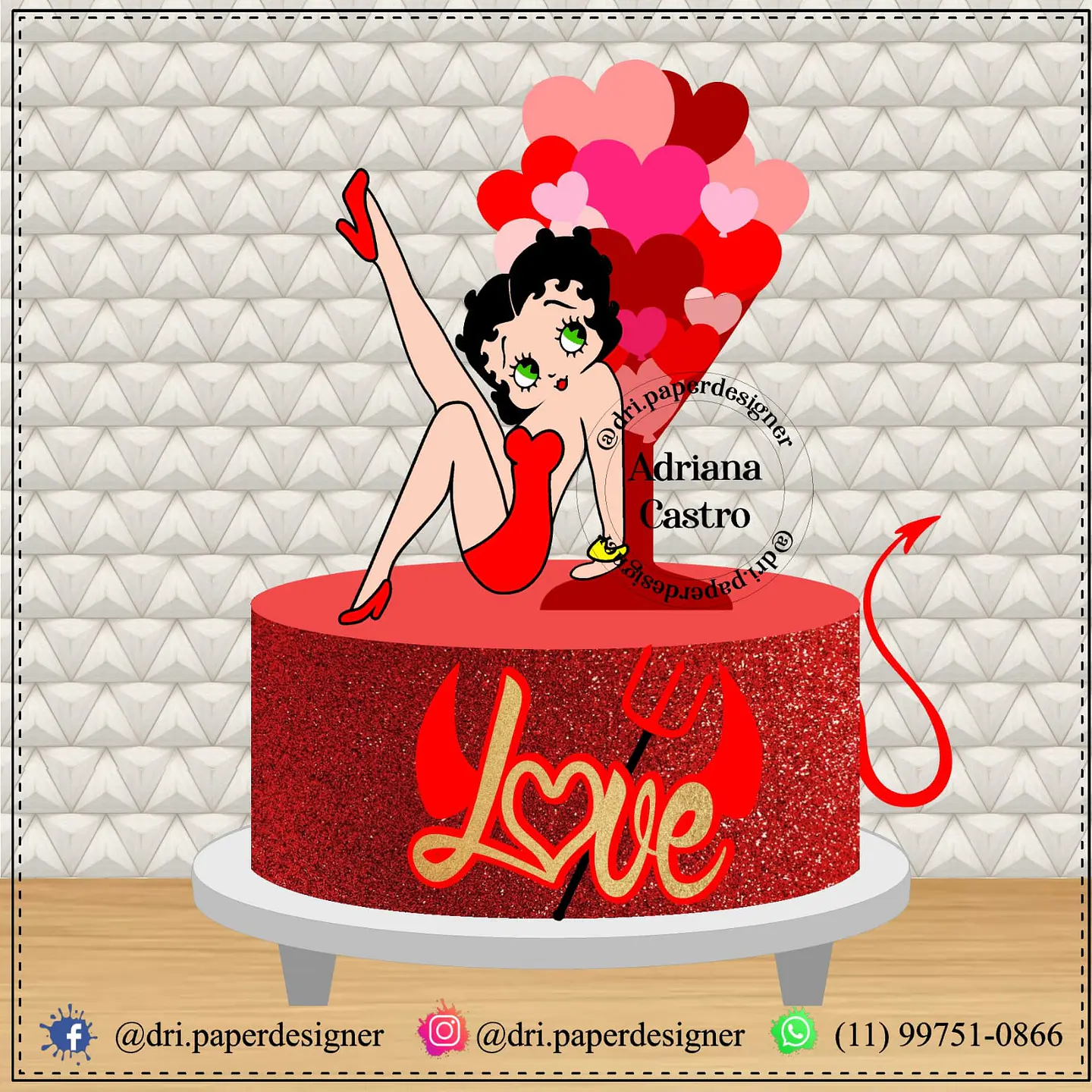 Arquivo de Corte Topo de Bolo Betty Boop 1 1