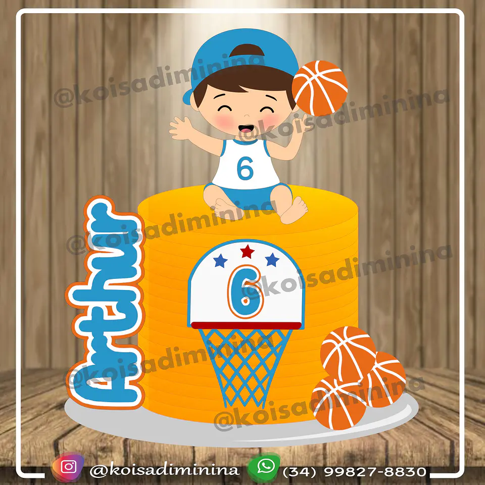 Arquivo de Corte Topo de Bolo Basquete 1 1