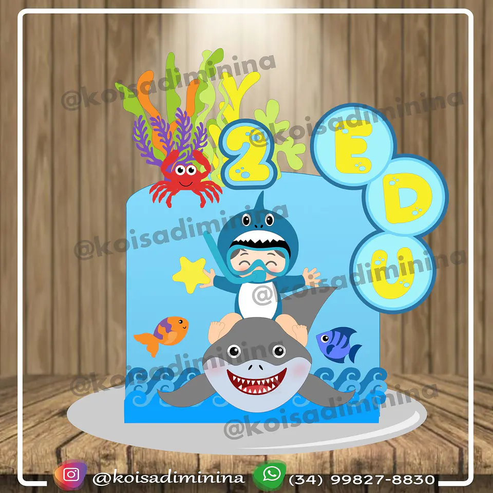 Arquivo de Corte Topo de Bolo Baby Shark 12 1