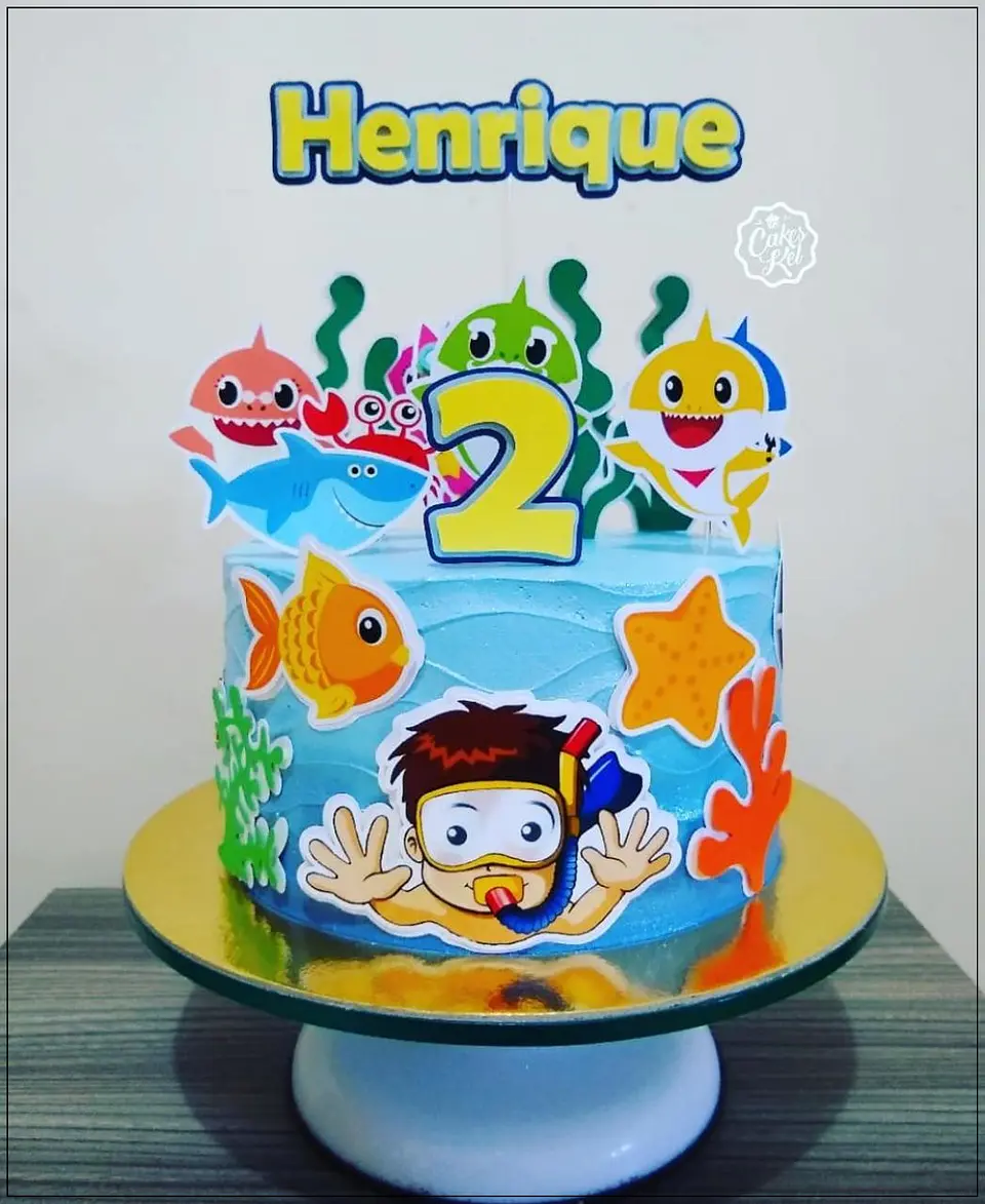 Arquivo de Corte Topo de Bolo Baby Shark 8 1