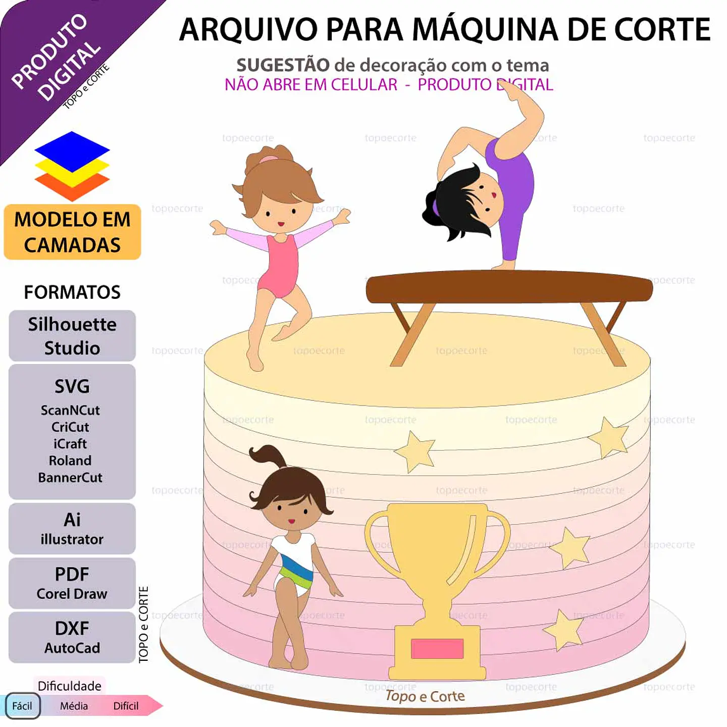 Arquivo de Corte Topo de Bolo Bailarina 42 1
