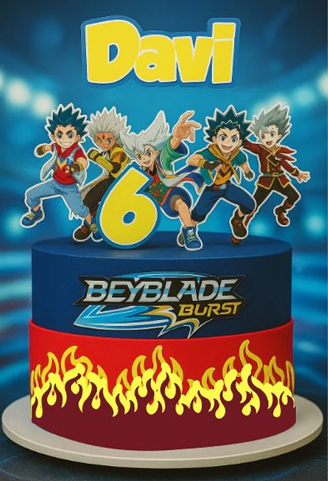 Arquivo de Corte Topo de Bolo Beyblade 3