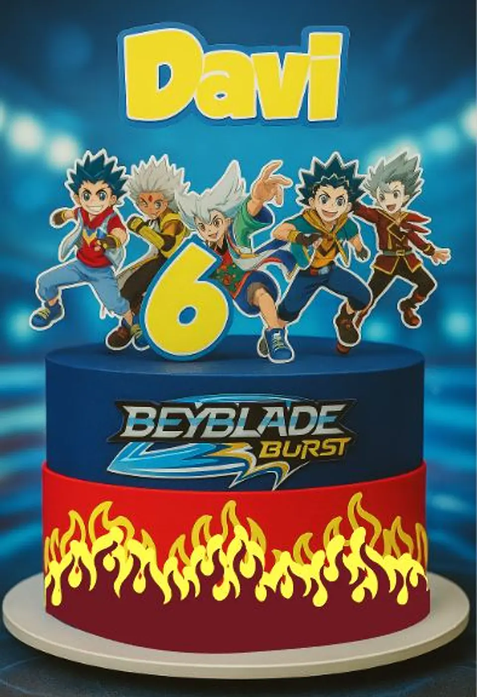 Arquivo de Corte Topo de Bolo Beyblade 3 1