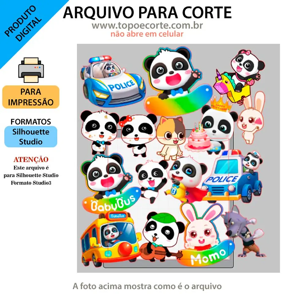 Arquivo de Corte Topo de Bolo BabyBus 1 1