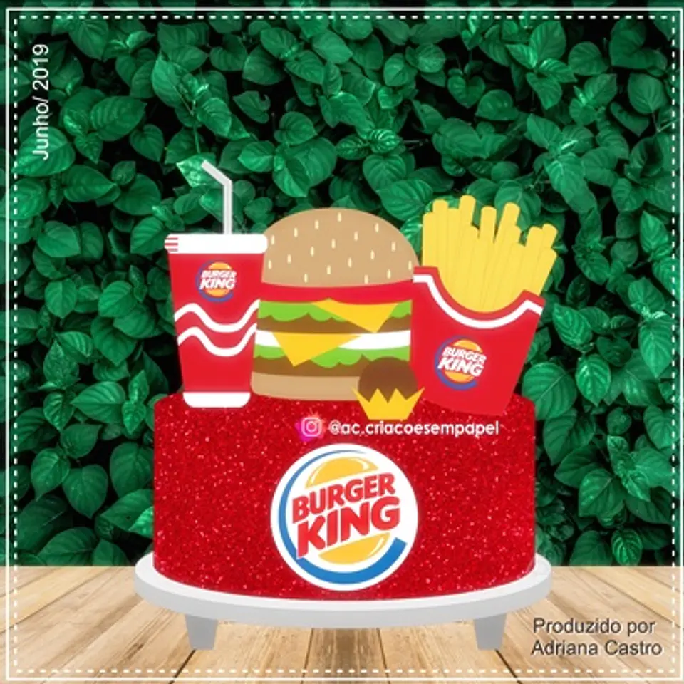 Arquivo de Corte Topo de Bolo Burger King 1 1