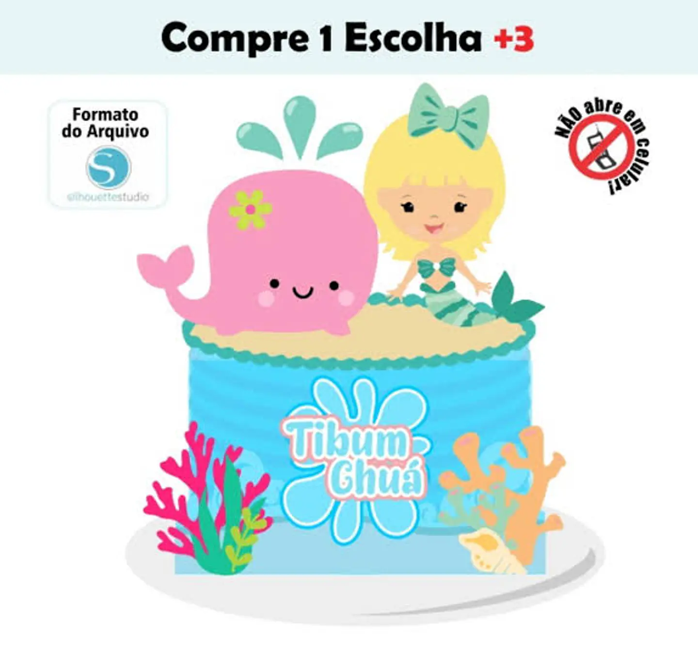 Arquivo de Corte Topo de Bolo Baleia 2 1
