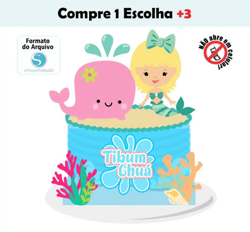 Arquivo de Corte Topo de Bolo Baleia 2 1