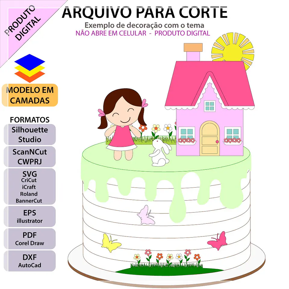 Arquivo de Corte Topo de Bolo Boneca 3 1