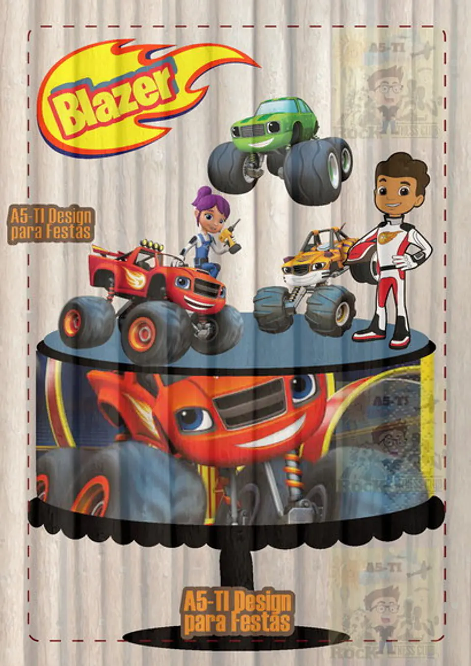 Arquivo de Corte Topo de Bolo Blaze and the Monsters Machine 2 1