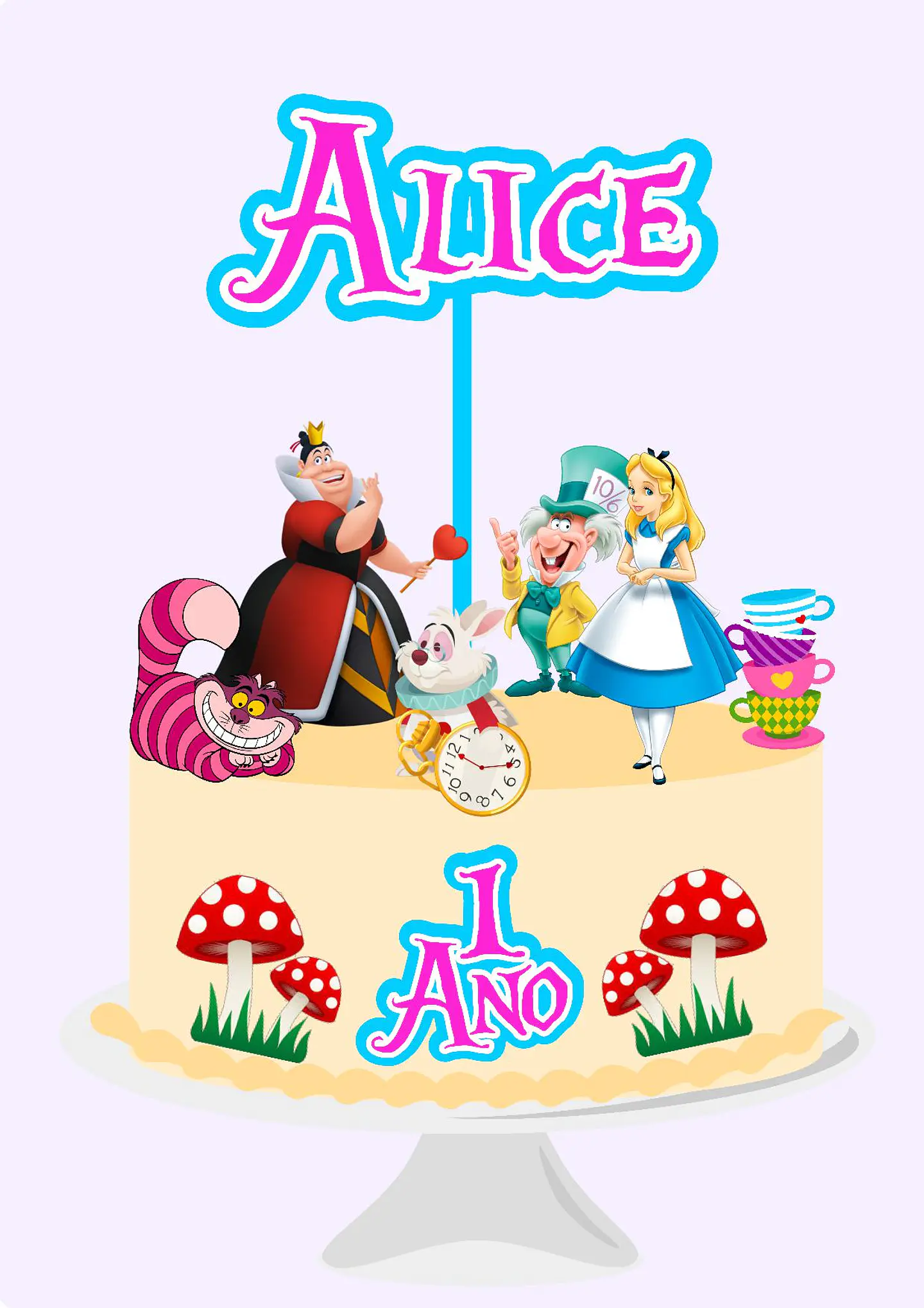 Arquivo de Corte Topo de Bolo Alice no País das Maravilhas 12 1