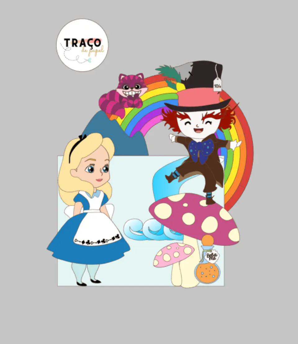 Arquivo de Corte Topo de Bolo Alice no País das Maravilhas 9 1