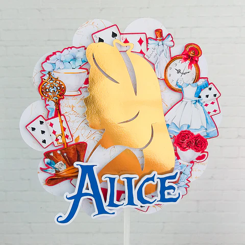Arquivo de Corte Topo de Bolo Alice no País das Maravilhas 6