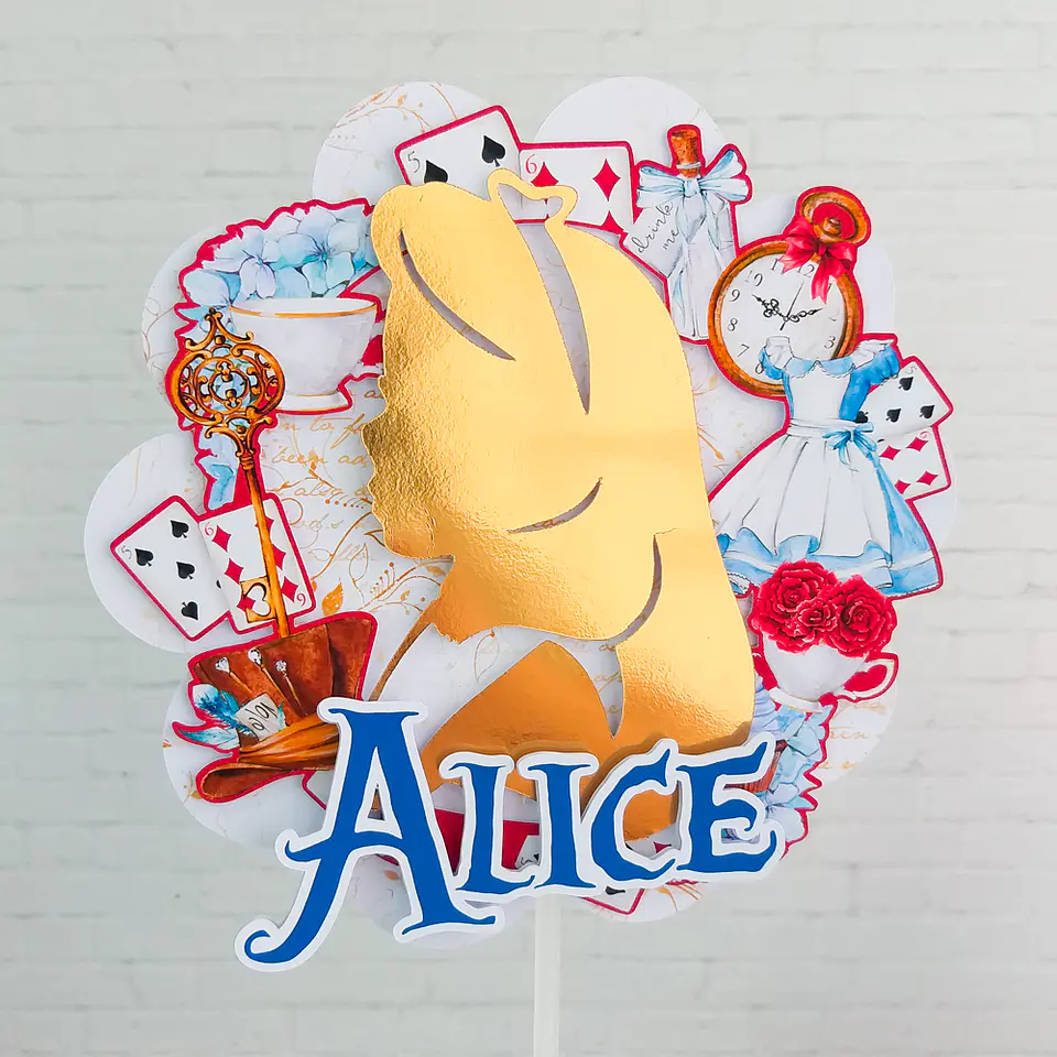 Arquivo de Corte Topo de Bolo Alice no País das Maravilhas 6 1