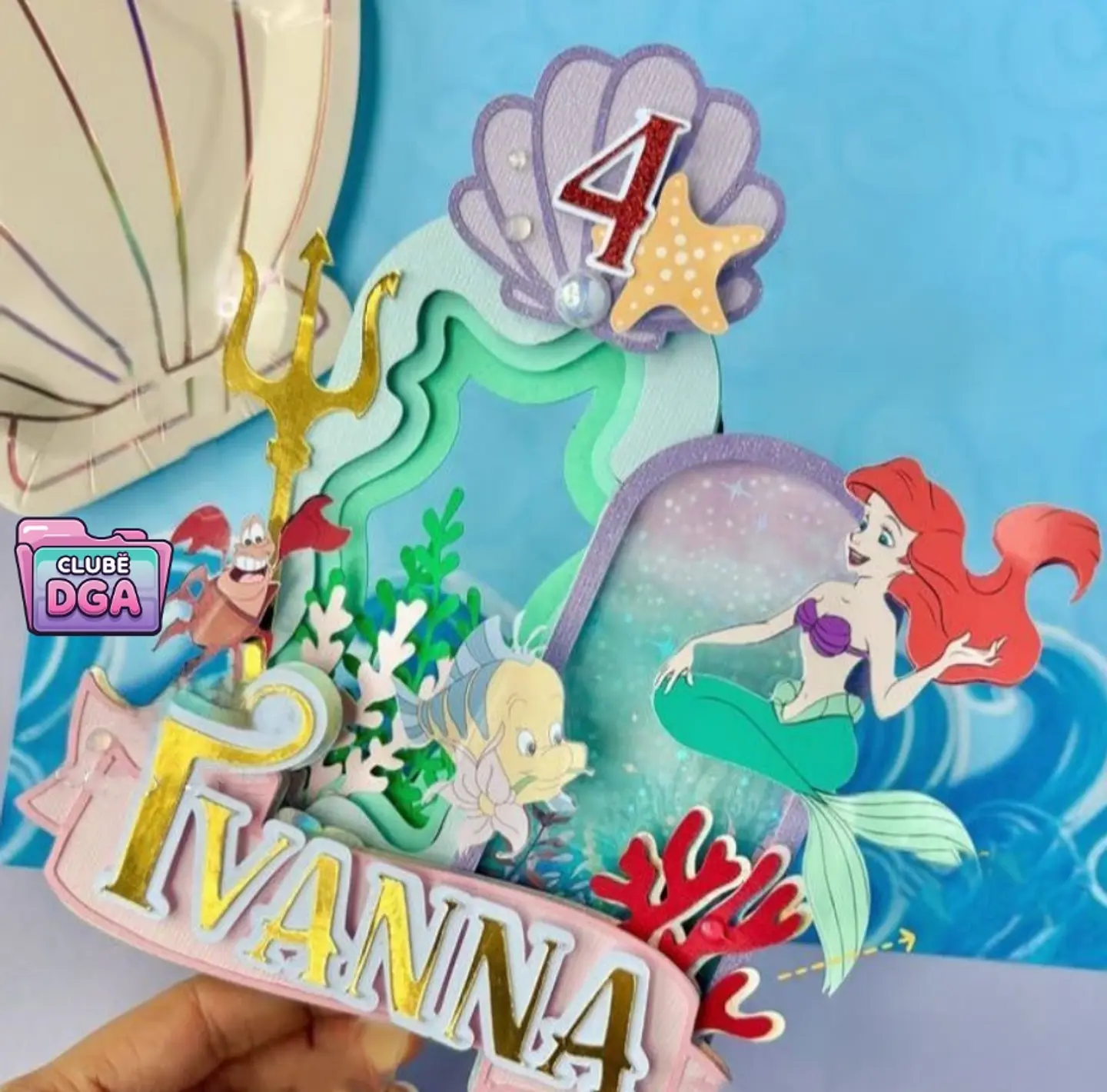 Arquivo de Corte Topo de Bolo Ariel A Pequena Sereia 30 1