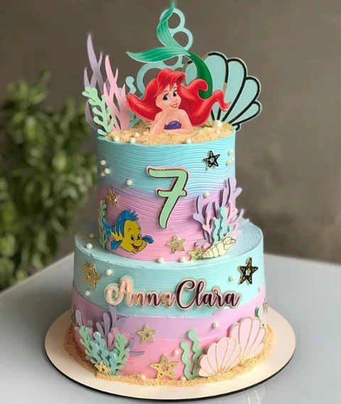 Arquivo de Corte Topo de Bolo Ariel A Pequena Sereia 24