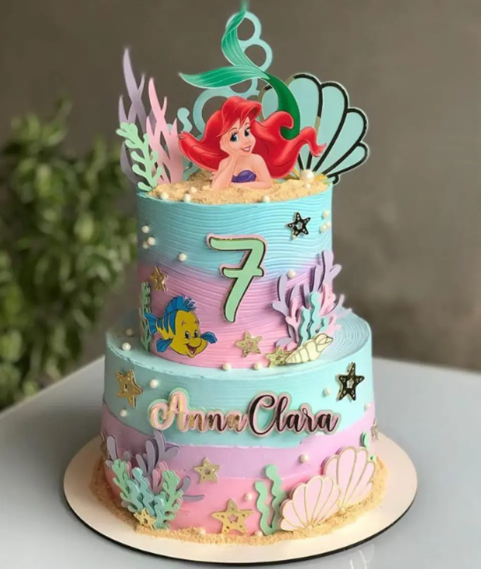 Arquivo de Corte Topo de Bolo Ariel A Pequena Sereia 24 1