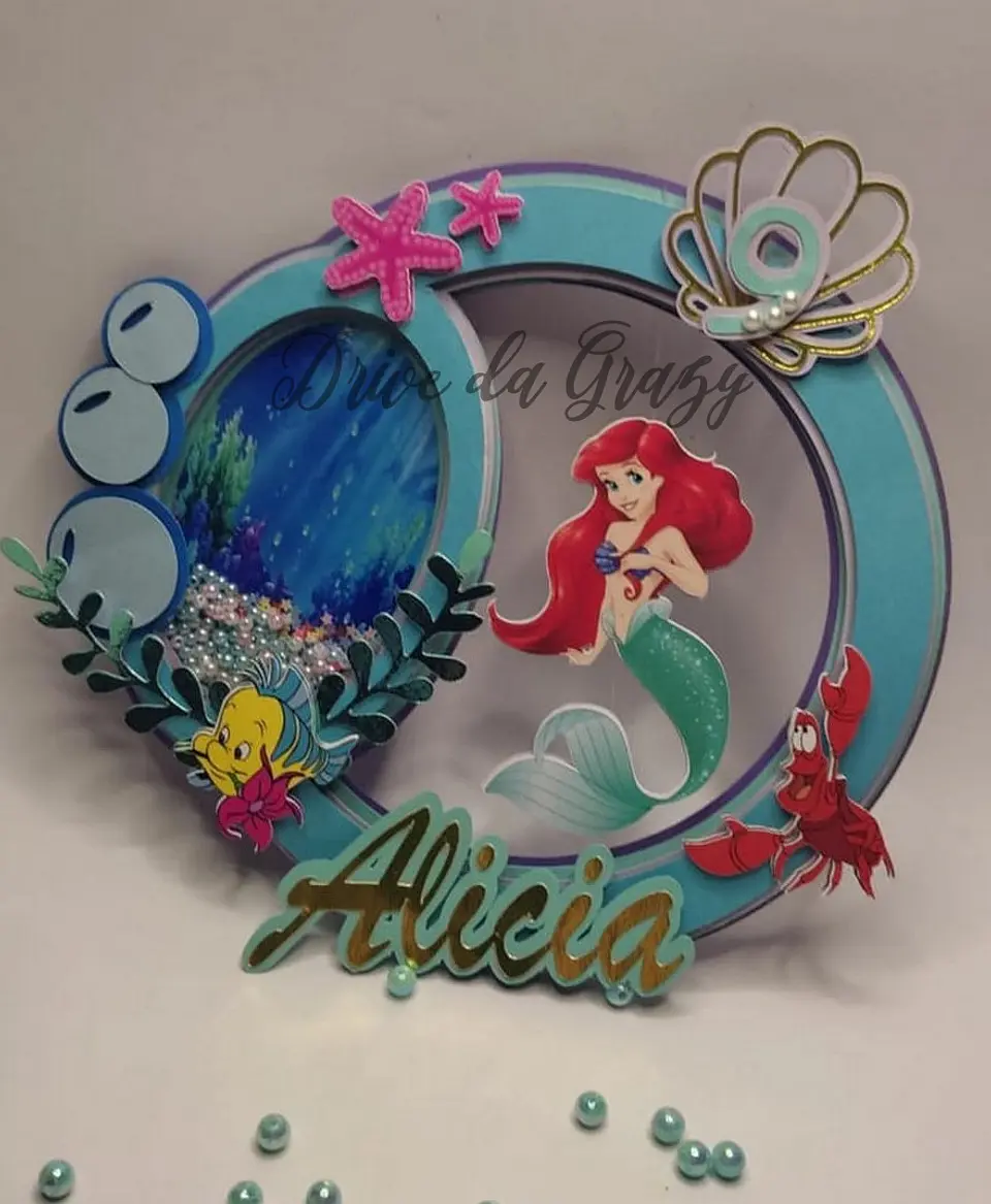 Arquivo de Corte Topo de Bolo Ariel A Pequena Sereia 15 1