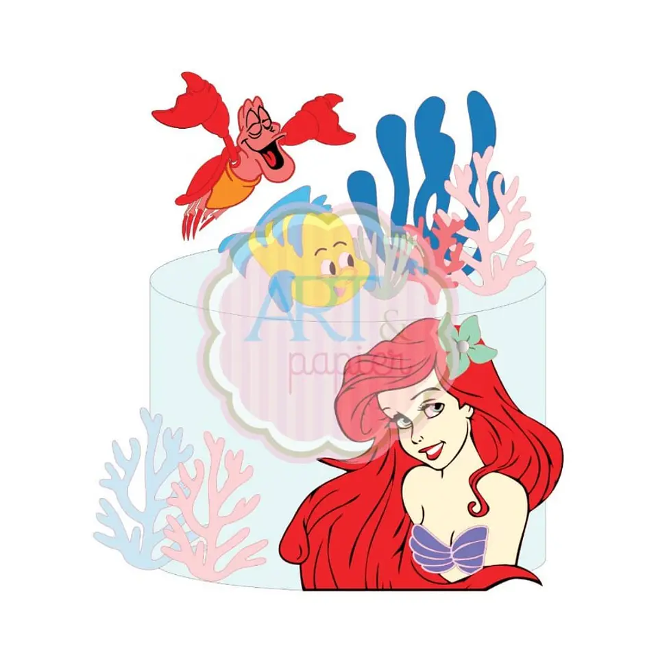 Arquivo de Corte Topo de Bolo Ariel A Pequena Sereia 9 1