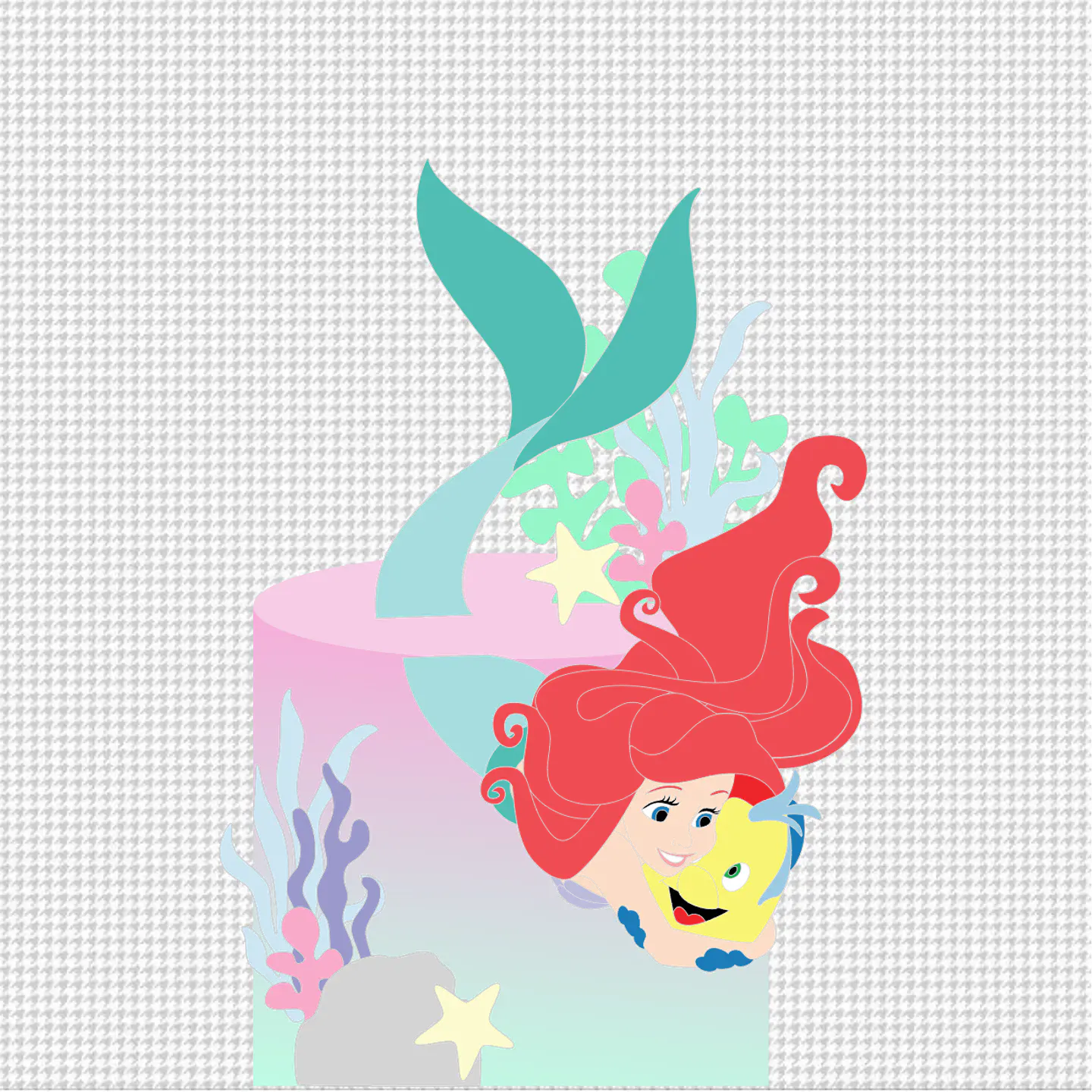 Arquivo de Corte Topo de Bolo Ariel A Pequena Sereia 7 1