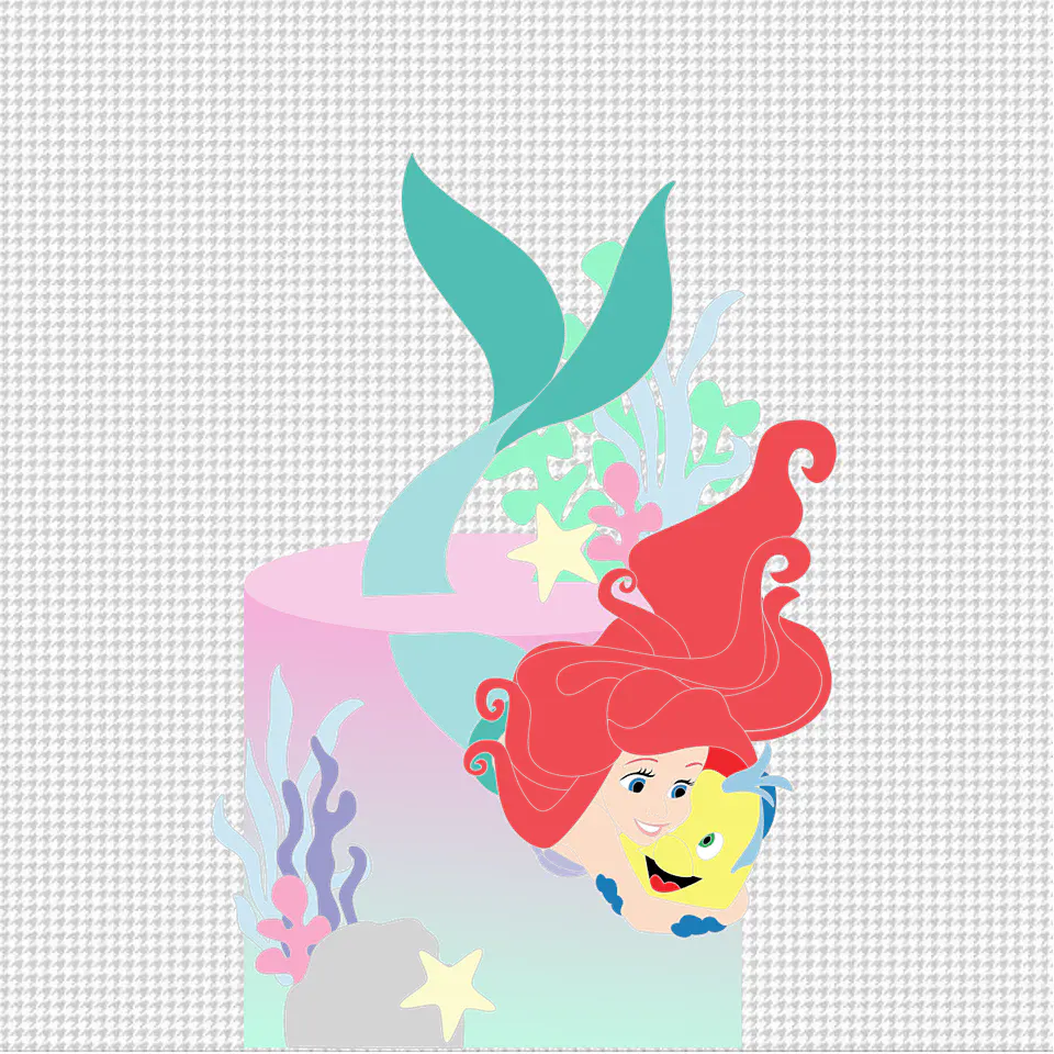 Arquivo de Corte Topo de Bolo Ariel A Pequena Sereia 7 1