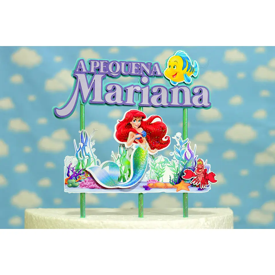 Arquivo de Corte Topo de Bolo Ariel A Pequena Sereia 6 1