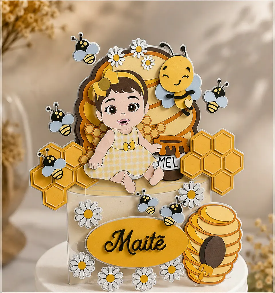 Arquivo de Corte Topo de Bolo Abelhinha 45 1